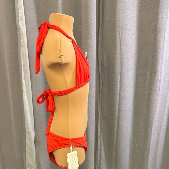 Monday Swimwear Red Halter Bikini Set - Picture 13 of 15